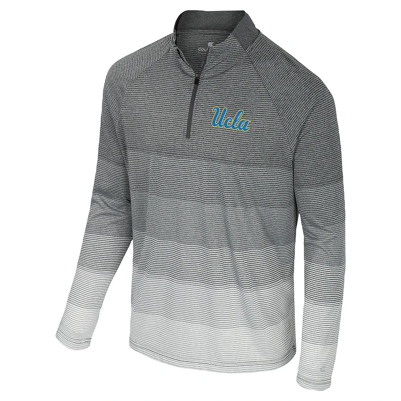 Coupe-vent raglan à glissière quart de tour en maille rayée AI UCLA Bruins gris Colosseum pour hommes