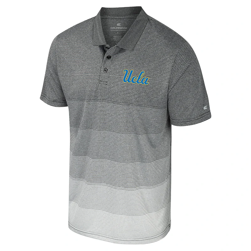 Polo en maille rayée UCLA Bruins Colosseum gris pour hommes