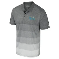 Polo en maille rayée UCLA Bruins Colosseum gris pour hommes