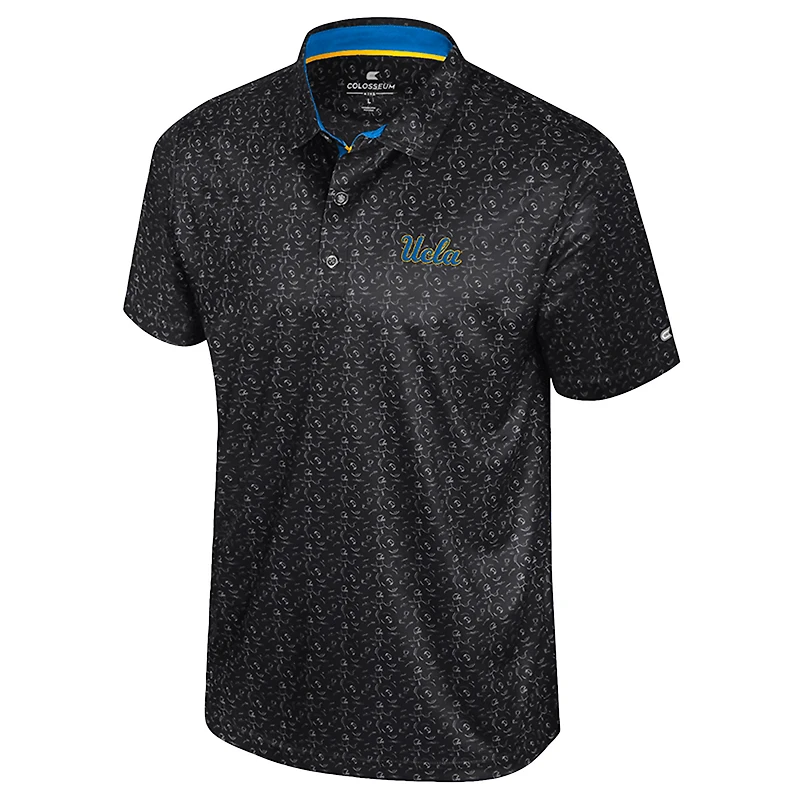 Men's Colosseum  Navy UCLA Bruins Football Print Polo