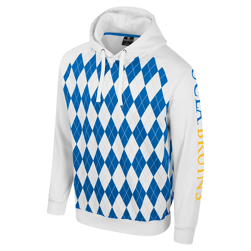 Men's Colosseum White UCLA Bruins The Dealio Raglan Pullover Hoodie