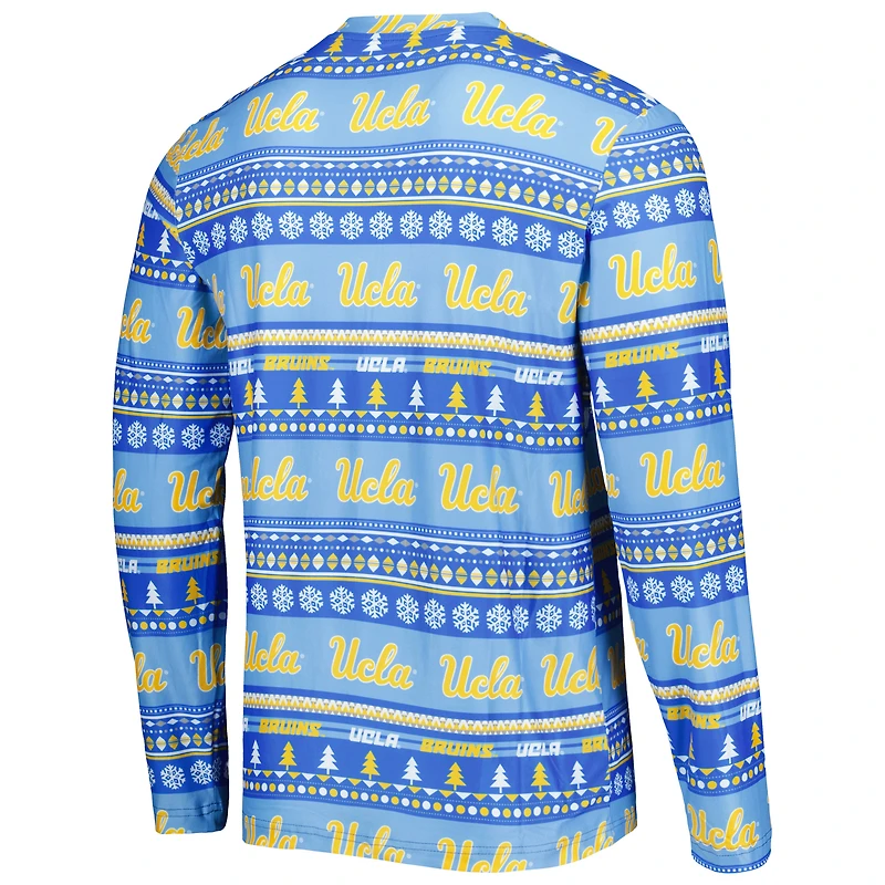 Men's Concepts Sport Blue UCLA Bruins Swivel Long Sleeve Top & Pants Sleep Set