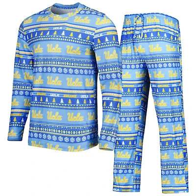 Men's Concepts Sport Blue UCLA Bruins Swivel Long Sleeve Top & Pants Sleep Set