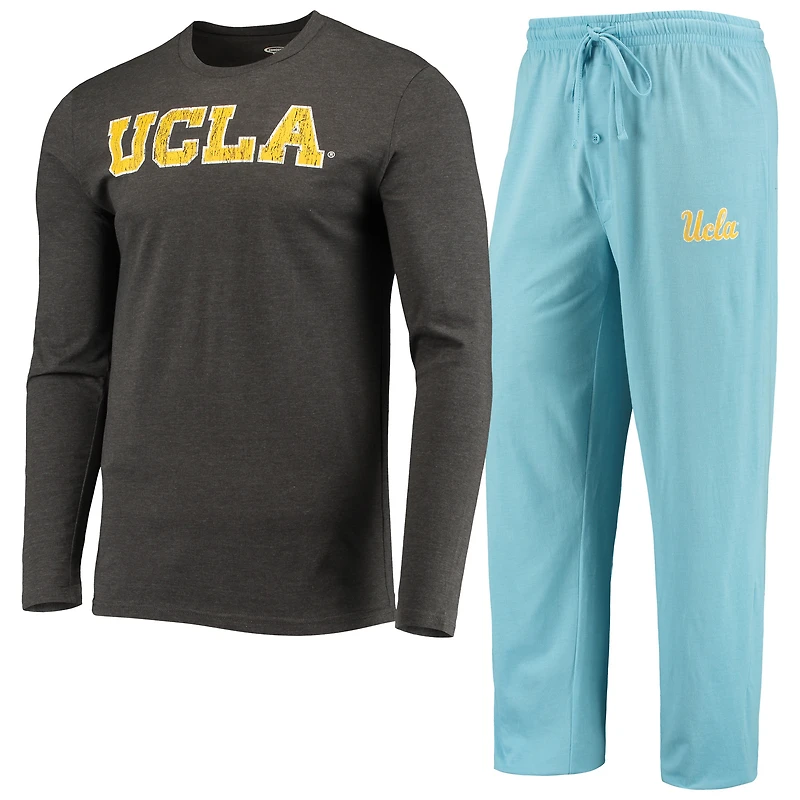 Concepts Sport Bleu clair/anthracite chiné UCLA Bruins Meter T-shirt à manches longues et pantalon Ensemble de nuit