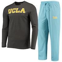 Men's Concepts Sport Light Blue/Heathered Charcoal UCLA Bruins Meter Long Sleeve Top & Pants Sleep Set