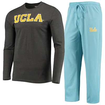 Men's Concepts Sport Light Blue/Heathered Charcoal UCLA Bruins Meter Long Sleeve Top & Pants Sleep Set