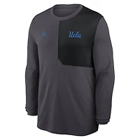 Men's Jordan Brand Anthracite UCLA Bruins 2025 Sideline Coach UV Dri-FIT Long Sleeve Shirt