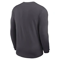 Men's Jordan Brand Anthracite UCLA Bruins 2025 Sideline Coach UV Dri-FIT Long Sleeve Shirt