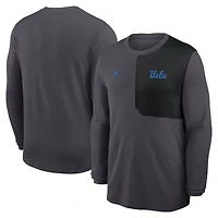 Men's Jordan Brand Anthracite UCLA Bruins 2025 Sideline Coach UV Dri-FIT Long Sleeve Shirt