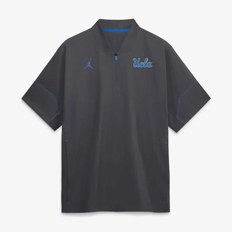 Men's Jordan Brand Anthracite UCLA Bruins 2026 Sideline Short Sleeve Quarter-Zip Coach Jacket