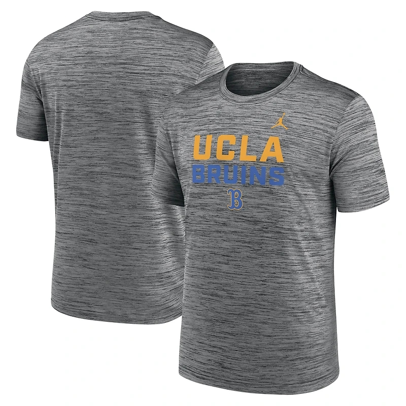 Men's Jordan Brand Anthracite UCLA Bruins Campus Center Stack Velocity Dri-FIT T-Shirt