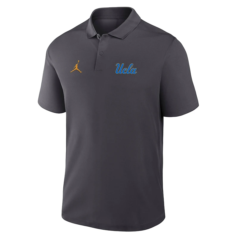 Men's Jordan Brand Anthracite UCLA Bruins Primetime Victory Primary Logo Performance Polo