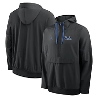 Men's Jordan Brand Black UCLA Bruins 2026 Sideline Anorak Half-Zip Hooded Jacket