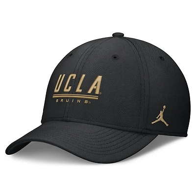 Men's Jordan Brand Black UCLA Bruins Game Day Rise Swooshflex Hat