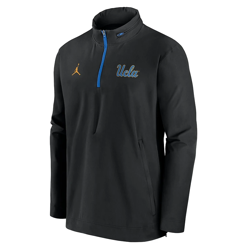 Men's Jordan Brand Black UCLA Bruins Sideline Coaches Quarter-Zip Jacket