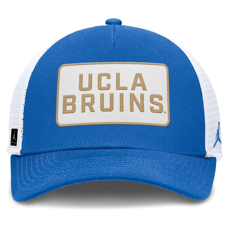 Men's Jordan Brand Blue/White UCLA Bruins 2025 On-Field Rise Patch Trucker Adjustable Hat