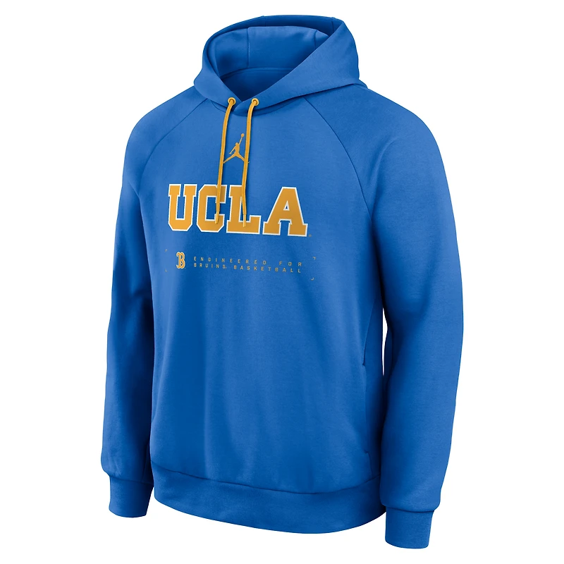 Men's Jordan Brand Blue UCLA Bruins 2025 Courtside Basketball Practice Raglan Dri-FIT Hoodie