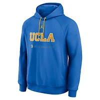 Men's Jordan Brand Blue UCLA Bruins 2025 Courtside Basketball Practice Raglan Dri-FIT Hoodie