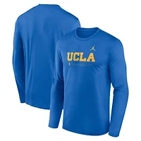 T-shirt à manches longues Jordan Brand bleu UCLA Bruins 2025 Courtside Basketball Shootaround Legend Dri-FIT pour homme