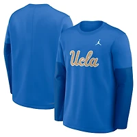 Men's Jordan Brand Blue UCLA Bruins 2025 Sideline Coach Therma-FIT Long Sleeve T-Shirt