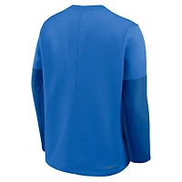 Men's Jordan Brand Blue UCLA Bruins 2025 Sideline Coach Therma-FIT Long Sleeve T-Shirt