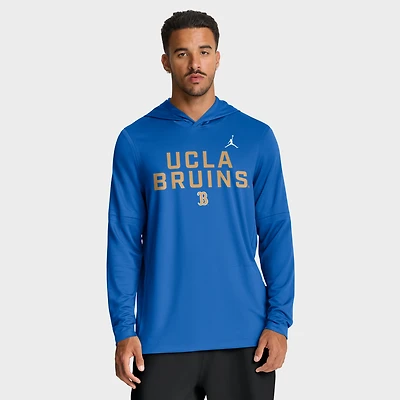 T-shirt à capuche et manches longues Jordan Brand bleu UCLA Bruins 2025 Sideline Dri-FIT pour homme