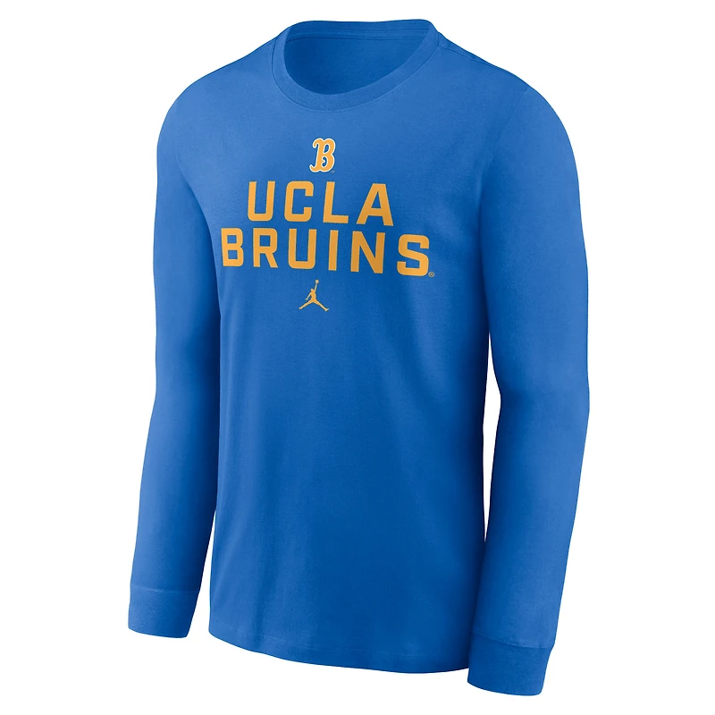 T-shirt à manches longues Jordan Brand bleu UCLA Bruins 2025 Sideline Dri-FIT pour homme