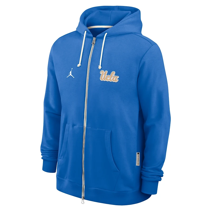 Sweat à capuche zippé Jordan Brand bleu UCLA Bruins 2025 Sideline Standard Issue Dri-FIT pour homme