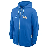 Sweat à capuche zippé Jordan Brand bleu UCLA Bruins 2025 Sideline Standard Issue Dri-FIT pour homme