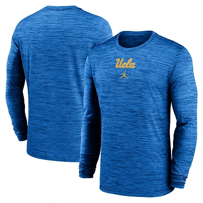 T-shirt à manches longues Jordan Brand bleu UCLA Bruins 2025 Sideline Velocity Dri-FIT pour homme