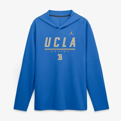 Men's Jordan Brand Blue UCLA Bruins 2026 Sideline Lightweight Long Sleeve Hooded Dri-FIT Top