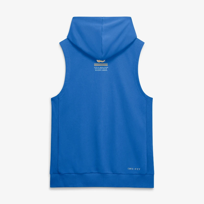 Men's Jordan Brand Blue UCLA Bruins 2026 Sideline Sleeveless Dri-FIT Hoodie