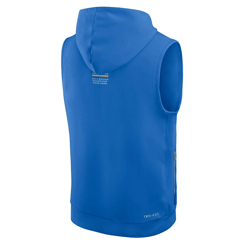 Men's Jordan Brand Blue UCLA Bruins 2026 Sideline Sleeveless Dri-FIT Hoodie