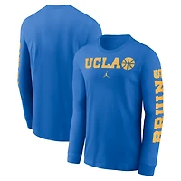 T-shirt à manches longues Jordan Brand bleu UCLA Bruins Basketball Icon Two-Hit pour homme