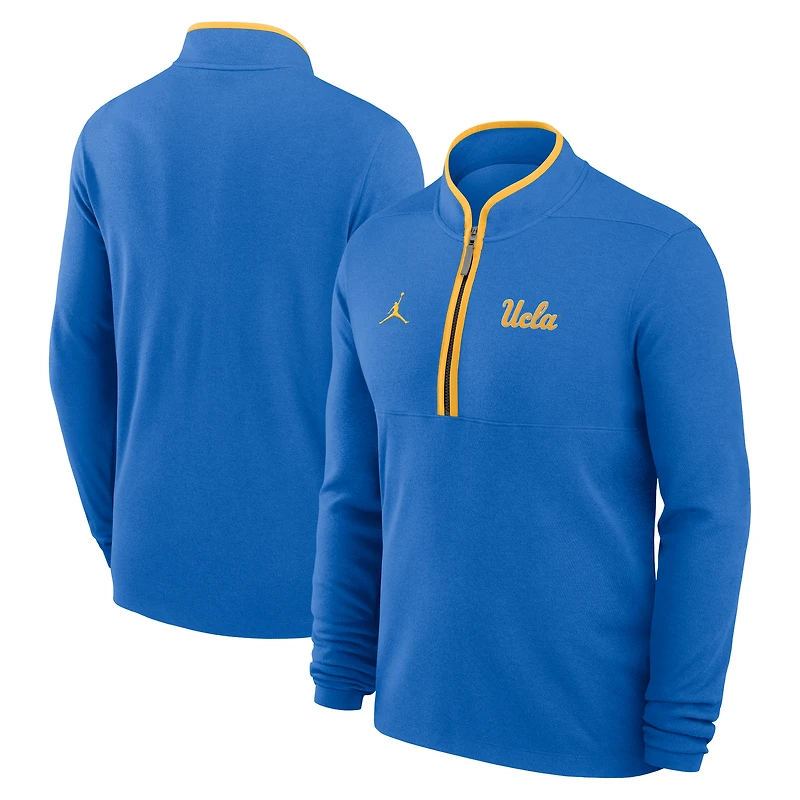 Pull-over Jordan Brand bleu UCLA Bruins Courtside Victory Dri-FIT à demi-zip pour homme