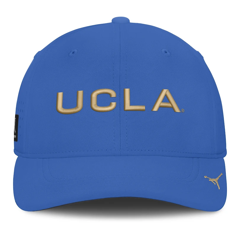 Casquette Jordan Brand bleue pour homme, modèle UCLA Bruins Gameday Aerobill Swooshflex Dri-FIT