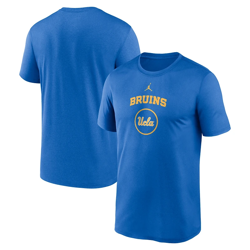 T-shirt Jordan Brand bleu pour homme, légende de l'entraînement basket-ball sur le terrain des Bruins l'UCLA, Dri-FIT