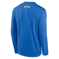 Men's Jordan Brand Blue UCLA Bruins On-Court Basketball Shootaround Performance Long Sleeve T-Shirt