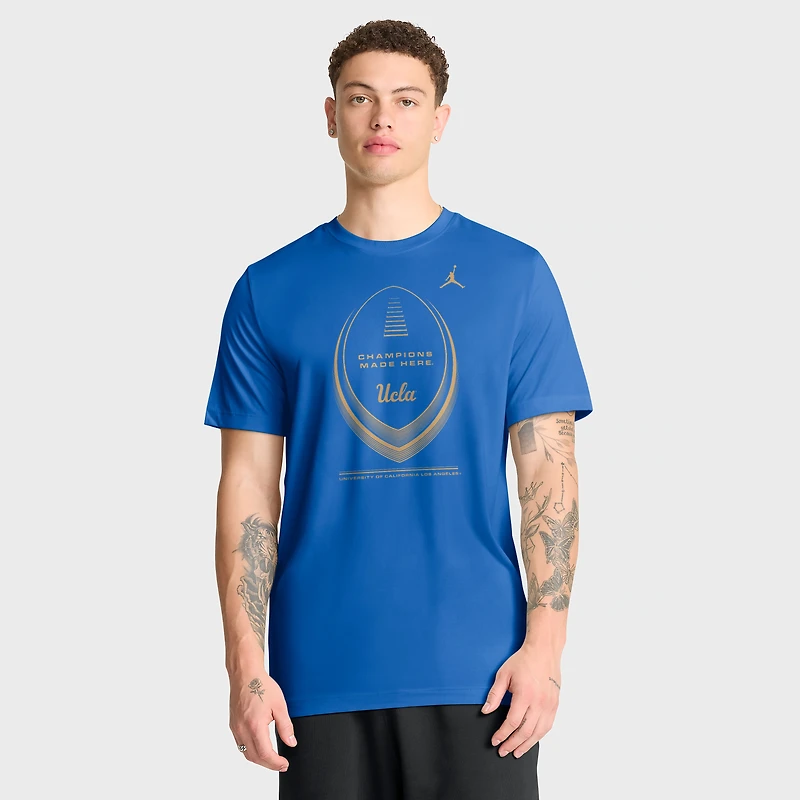 T-shirt Jordan Brand bleu UCLA Bruins Primetime Legend Football Icon Dri-FIT pour homme