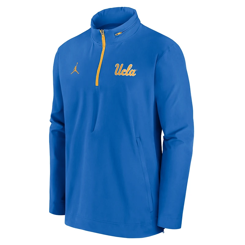 Men's Jordan Brand Blue UCLA Bruins Sideline Coaches Quarter-Zip Jacket
