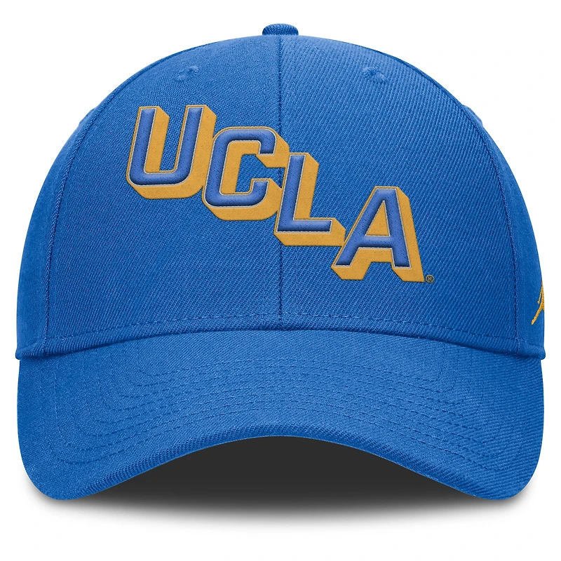 Casquette ajustable Jordan Brand bleue UCLA Bruins Slanted Primetime Rise Performance pour homme