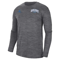 T-shirt à manches longues Jordan Brand pour homme, gris foncé UCLA Bruins Sideline Game Day Velocity Performance