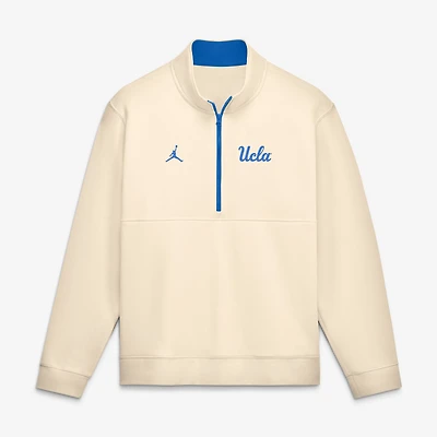 Pull-over à demi-zip en polaire Jordan Brand crème UCLA Bruins Primetime Club pour homme