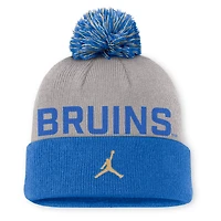 Men's Jordan Brand Gray/Blue UCLA Bruins Primetime Peak Cuffed Knit Hat with Pom