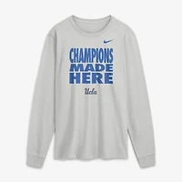 T-shirt à manches longues Jordan Brand gris UCLA Bruins 2026 Sideline Slogan Dri-FIT pour homme
