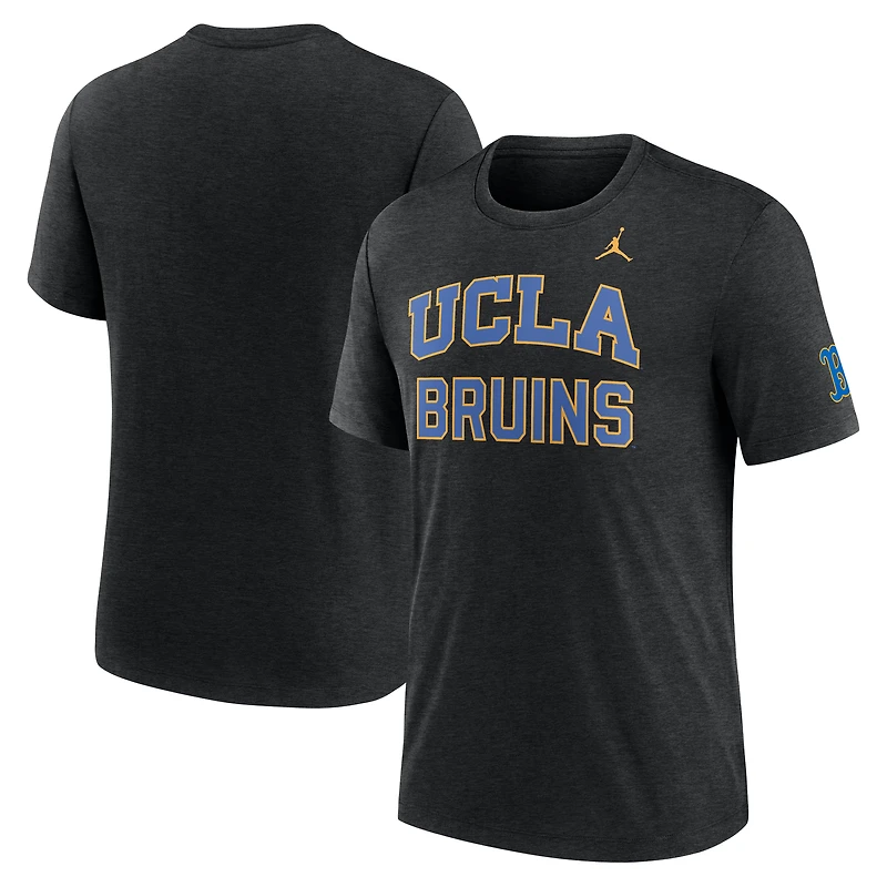 Men's Jordan Brand Heather Black UCLA Bruins Campus Collegiate Block Tri-Blend T-Shirt