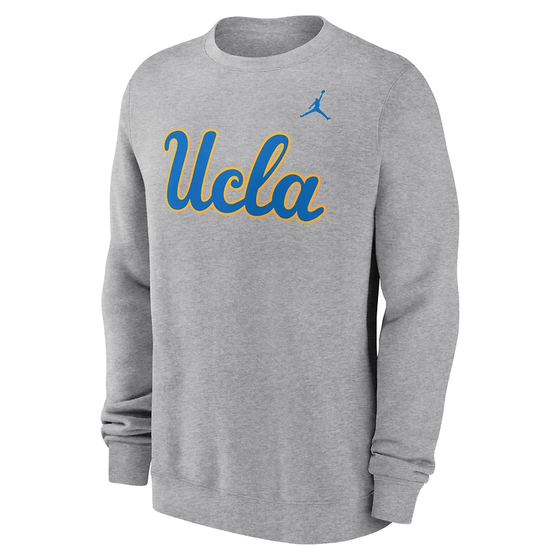 Sweat-shirt en polaire Primetime pour homme Jordan Brand Heather Grey UCLA Bruins