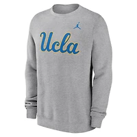 Sweat-shirt en polaire Primetime pour homme Jordan Brand Heather Grey UCLA Bruins