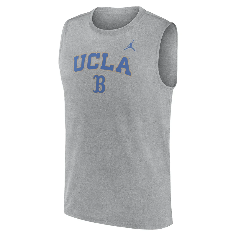 Men's Jordan Brand Heather Gray UCLA Bruins Primetime Legend Arch Dri-FIT Muscle Tank Top