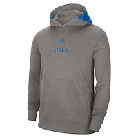 Men's Jordan Brand Heather Gray UCLA Bruins Team Basketball Spotlight Performance Pullover Hoodie